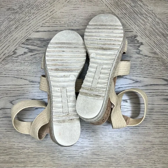 Steve Madden Kadira Espadrille Platform Cork Raffia Wedge Sandals Tan, Women’s 9 - Picture 7 of 7